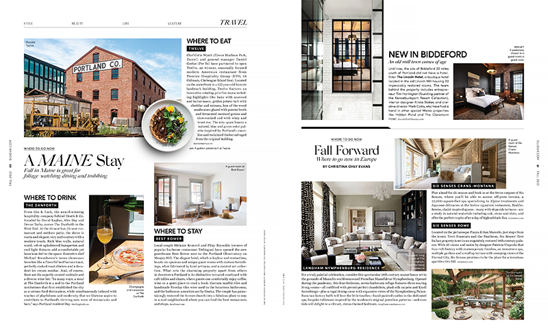 screen capture of Dujour magazine spread, a Maine Stay